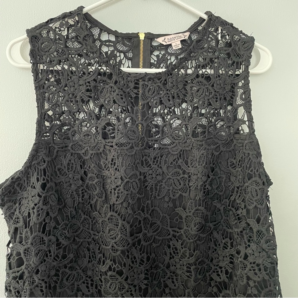 NANETTE LEPORE NWT Black Crochet Lace Sleeveless Top - Picture 6 of 13